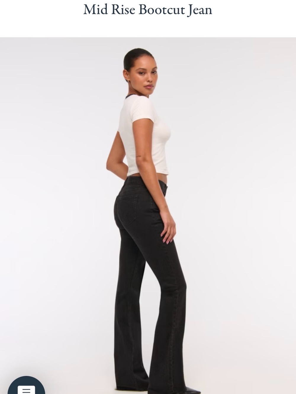 Abercrombie & Fitch,  Women's Black Mid Rise Bootcut Jeans